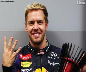 Układanka Sebastian Vettel, mistrz świata 2013 F1, czwarty tytuł mistrza świata