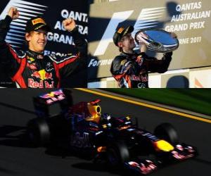 Układanka Sebastian Vettel świętuje zwycięstwo w Grand Prix Australii (2011)