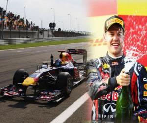 Układanka Sebastian Vettel świętuje zwycięstwo w Grand Prix Turcji (2011)