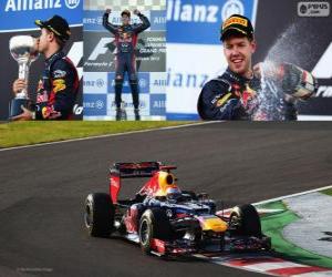 Układanka Sebastian Vettel świętuje zwycięstwo w Grand Prix Japonii 2012