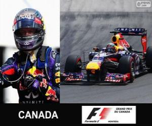 Układanka Sebastian Vettel świętuje swoje zwycięstwo w Grand Prix Kanady 2013