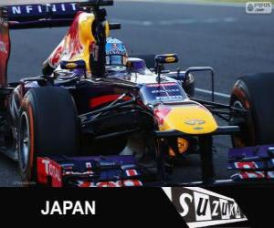 Układanka Sebastian Vettel świętuje swoje zwycięstwo w Grand Prix Japonii 2013