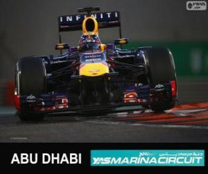 Układanka Sebastian Vettel świętuje swoje zwycięstwo w Grand Prix Abu Dhabi 2013