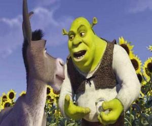 Układanka Shrek, Wilkołak, ze swoim przyjacielem Donkey