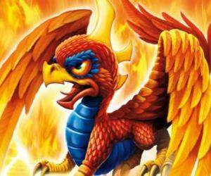 Układanka Skylander Sunburn, skrzydlaty smok. Ogień Skylanders