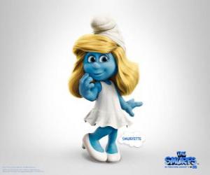 Układanka Smerfetka, jego zainteresowań jest opiekuńcza i kochającą każdy Smurf - Smerfy, film -