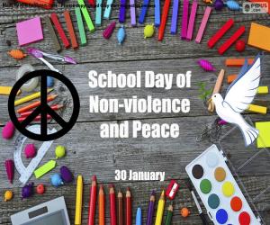 Układanka Szkolny Dzień Niestos przemocy i Pokoju