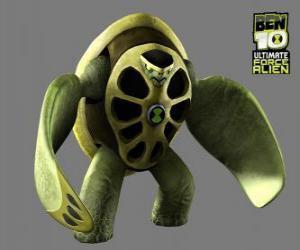 Układanka Terraspin, Żółw cudzoziemca, który ma prawo do kontrolowania powietrza i tornada.  Ben 10 Ultimate Alien