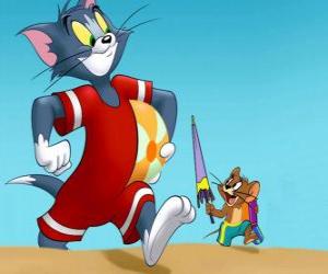 Układanka Tom i Jerry na plaży