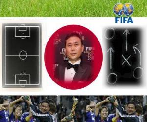 Układanka Trener roku FIFA 2011 r. dla kobiet piłki nożnej zwycięzca Norio Sasaki