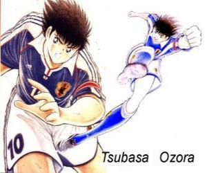 Układanka Tsubasa Ozora jest Captain Tsubasa, kapitan japońskiej drużyny piłkarskiej