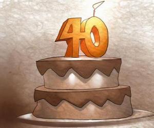 Układanka urodzinowy tort z okazji 40 lat