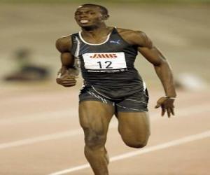 Układanka Usain Bolt w wyścigu