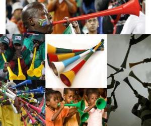 Układanka Vuvuzela, to rodzaj długiego rogu, używane przez kibiców dopingować swoje zespoły, wyposażone w piłce nożnej RPA.