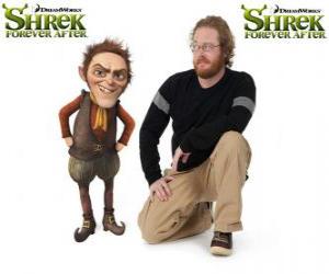 Układanka Walt Dohm stanowi głos Rumpelstiltskin, ostatni w filmie Shrek Forever