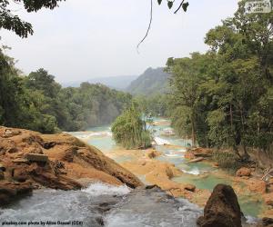 Układanka Wodospady Agua Azul, Meksyk