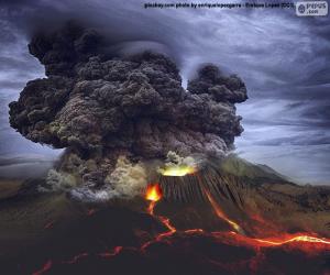 Układanka Wybuch wulkanu