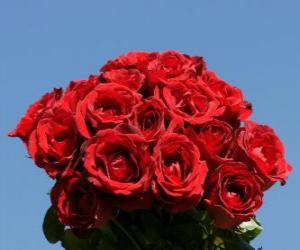 Układanka Ładny bukiet róż dla mamy
