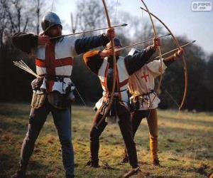 Układanka Łuczników, średniowieczne żołnierzy uzbrojonych w łuk