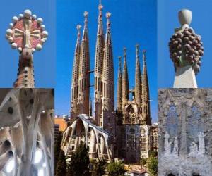 Układanka Świątynia Pokutna Świętej Rodziny - Sagrada Família - Barcelona, Hiszpania.