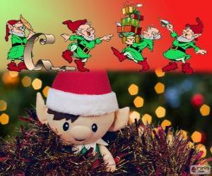 Układanka świąteczne elfy