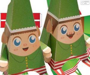 Układanka świąteczną elfy elfy papieru