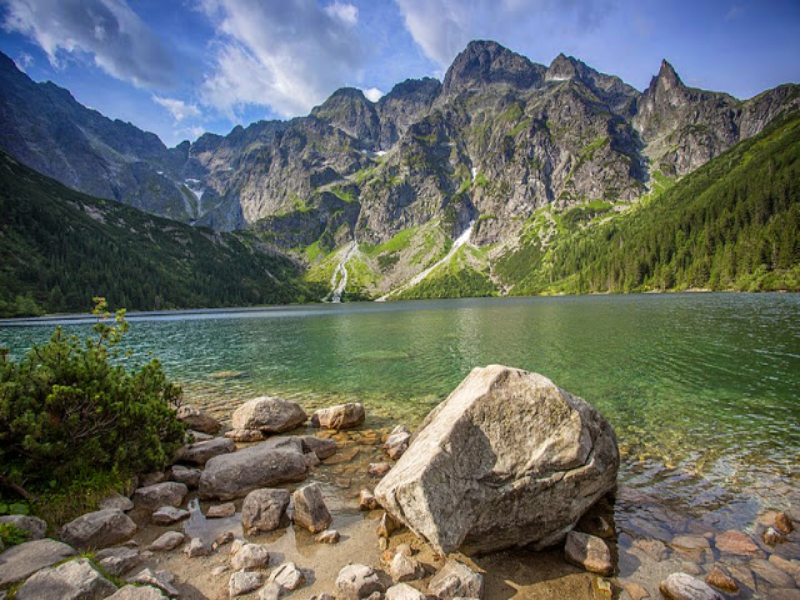 Morskie Oko- największe jezioro w Tatrach  puzzle