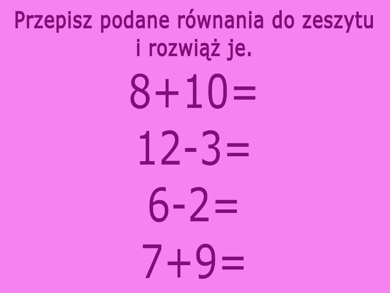 Działania matematyczne puzzle