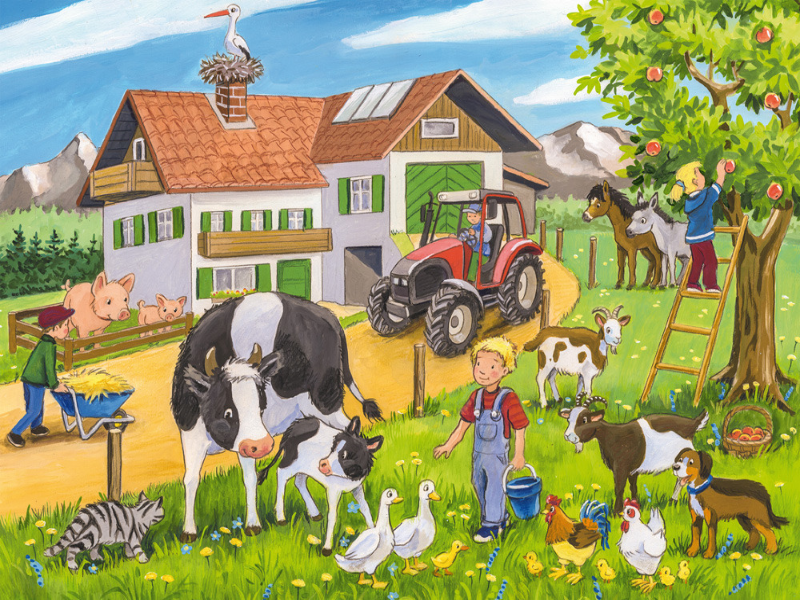 puzzle dla dzieci o zwierzętach wiejskich puzzle